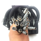 12V Female Coiled Arri Power Cable Lemo 2 Pin Male To Mini XLR 4 Pin For TV Logie Monitor