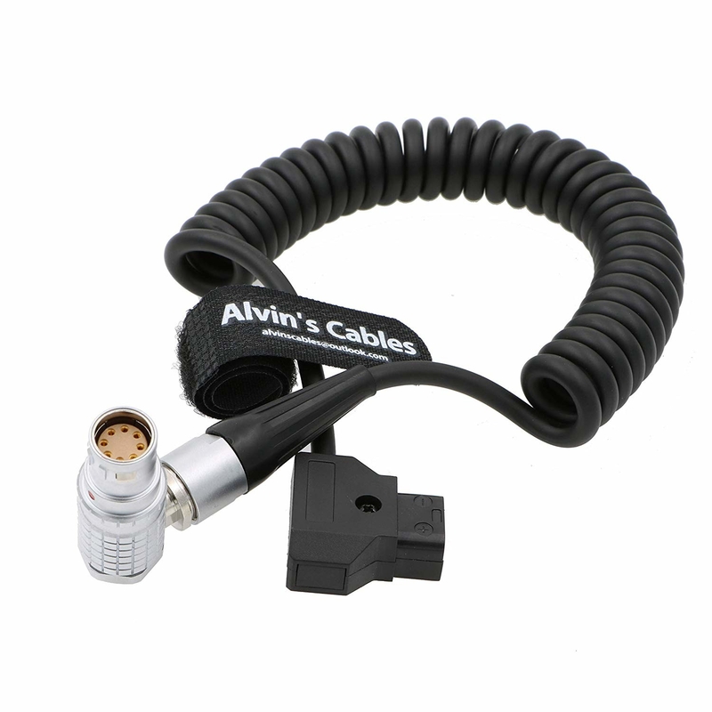 Arri Alexa Mini Camera Coiled Power Cable Lemo Right Angle 8 Pin Female To D-Tap