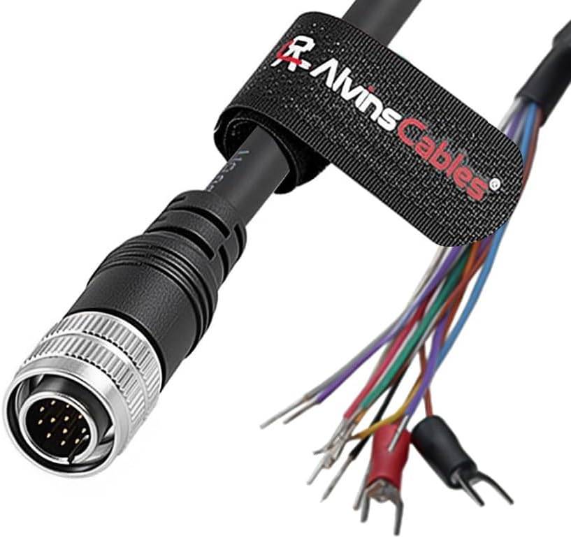 Alvin's Cables Keyence IO Control Cable for SR-2000/SR-1000 Scanner, Hirose 12 Pin to Open End Compatible with OP-87353/87354/87355, High-Flex Drag-Chain