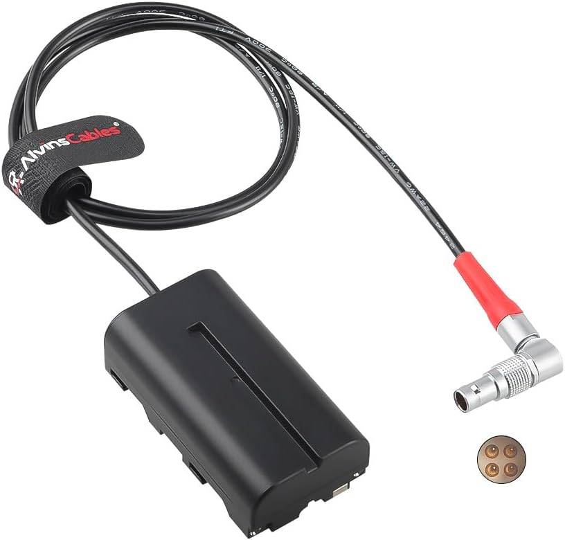 Alvin's Cables LBUS 4-Pin to NP-F970 Power Cable for ARRI Hi5 to SmallHD Monitor, for Atomos Ninja V | Shinobi | Feelworld Monitor, for Sony NP-F550| F770 F970 Dummy Battery (80CM/ 31")