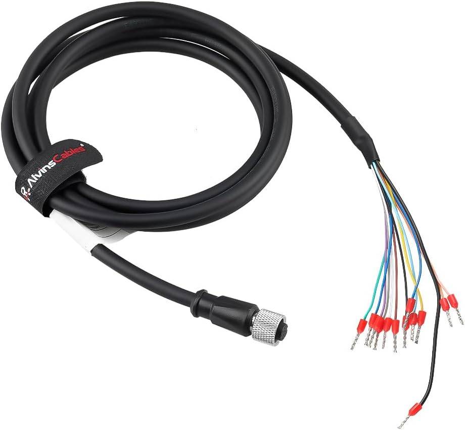 Alvin's Cables M12 A-Code 12-Pin Female to Open Wire Terminal Power I/O Cable for Keyence OP-88810/OP-88811/OP-88812 Industrial Cameras Interface Integrated Cable 2m|6.56ft