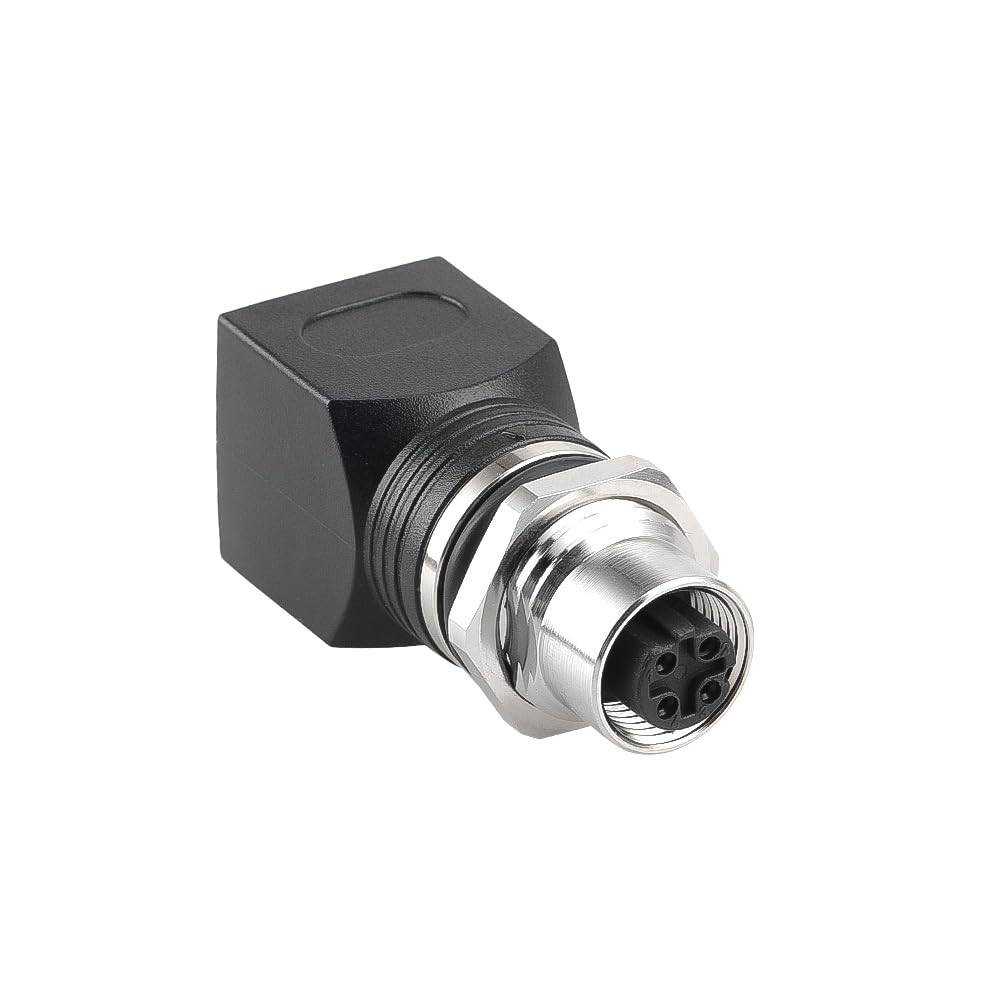Alvin's Cables M12 D-Code 4-Pin to RJ45 Adapter Cat6a IP68 Waterproof Shielded, M12 Female to RJ45 Female Industrial Ethernet Connector for Cognex Keyence Omron Siemens Sick Baumer Datalogic