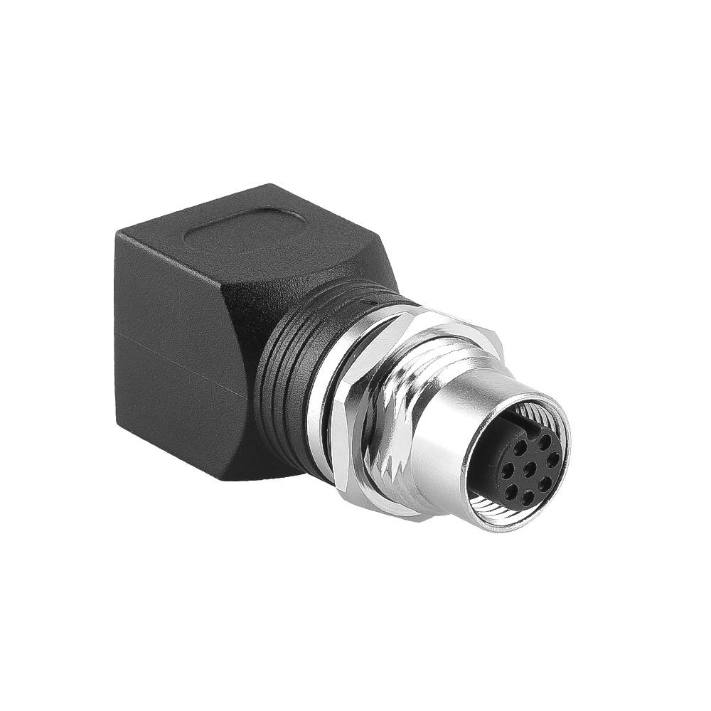 Alvin's Cables M12 A-Code 8-Pin to RJ45 Adapter Cat6a IP68 Waterproof Shielded, M12 Female to RJ45 Female Industrial Ethernet Connector for Cognex Keyence GigE Vision Basler AVT Sony CCD Cameras