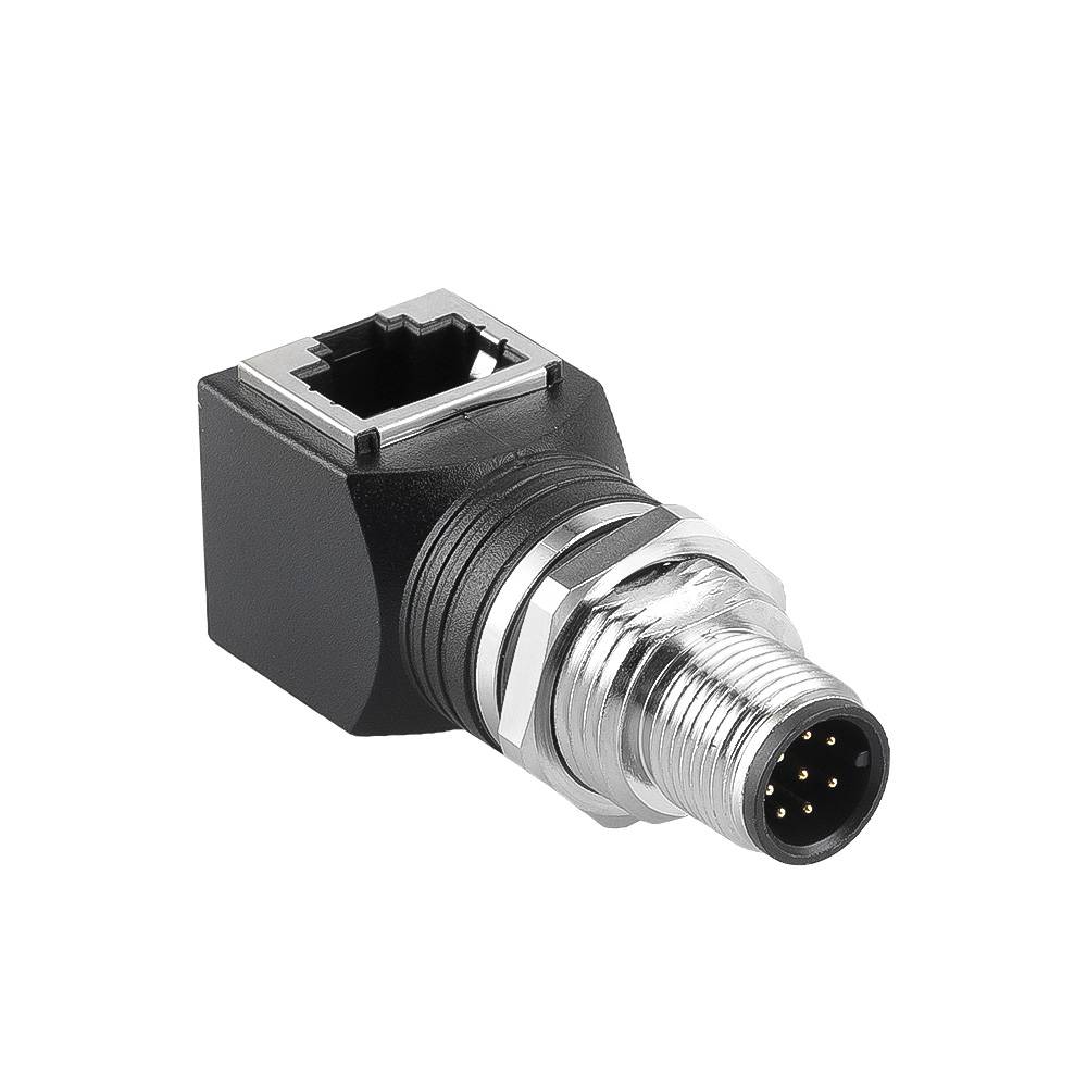 Adapter Alvin's M12 D-Code 4-pin do RJ45 Cat6a IP68 wodoodporny, ekranowany, złącze M12 żeńskie do RJ45 żeńskie przemysłowe Ethernet dla Cognex Keyence Omron Siemens Sick Baumer Datalogic