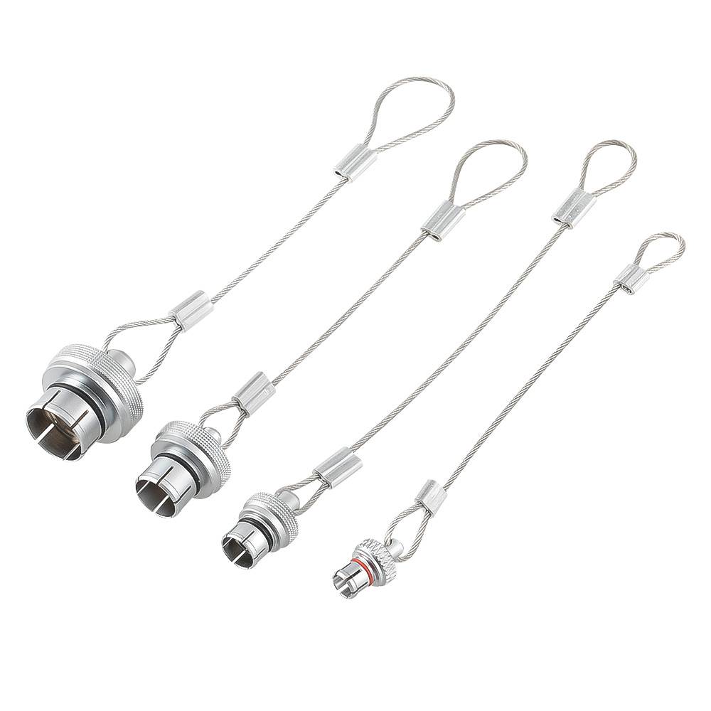Alvin‘s Cables Dust Cap for LEMO Push-Pull Connectors, FGG 00B/0B/1B/2B Male Plug Pin Protector Cover with Stainless Steel Tether, IP68 Metal Cap for Machine Vision & Industrial Cameras, 1 Set