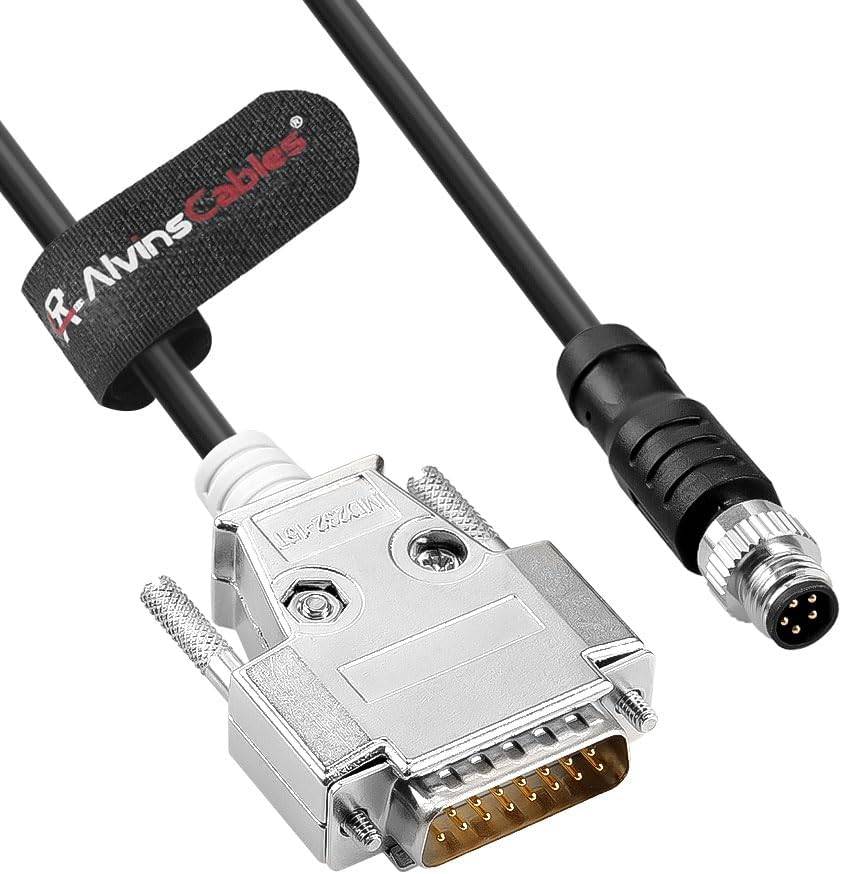 Alvin's Cables Cognex CCB-M8DSIO-00 M8 5-Pin B-Code to DB15 I/O Cable, High Flex Drag Chain, for Cognex in-Sight 8000 /Micro Series Industrial Vision System, 0.7M/2.3ft