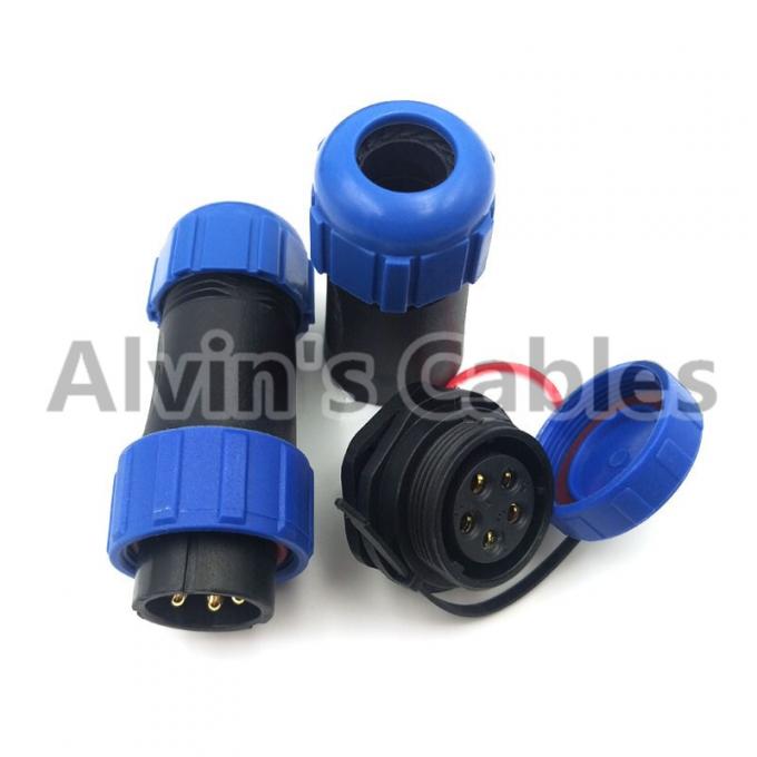 Circular Multipole Plastic Electrical Connectors Thermoplast PPS Insert