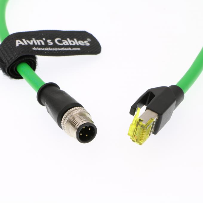 M12 4 Pin To RJ45 Industrial Cable 4 Position D Coded Network