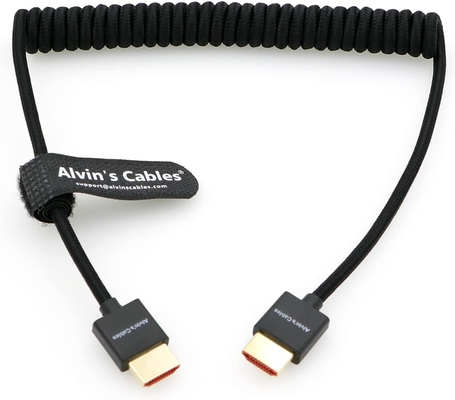 8K 2.1 Full HDMI Braided Coiled Cable For Atomos Ninja-V 4K 60P Record From Z-CAM For Canon-C70 For Sony A7S3/A9/A74