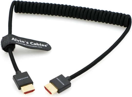 8K 2.1 Full HDMI Braided Coiled Cable For Atomos Ninja-V 4K 60P Record From Z-CAM For Canon-C70 For Sony A7S3/A9/A74