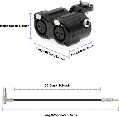 RED DSMC3 5 Pin To Dual XLR Adapter For RED V-Raptor ARRI Alexa Z-CAM-E2 Camera 5 Pin Male To Two XLR 3 Pin Female