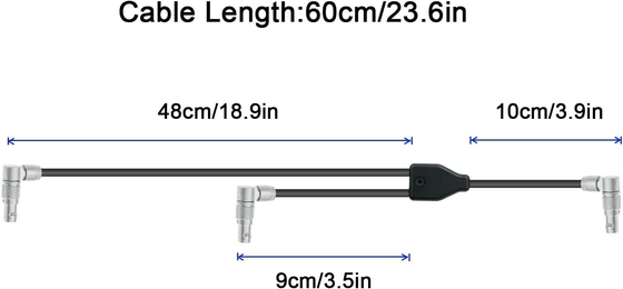 Power Cable For DJI RS2 RSC RS3 Pro RED Komodo Rotatable 2 Pin Male To Adjustable 2 Pin Male & 2 Pin Female Y Cable