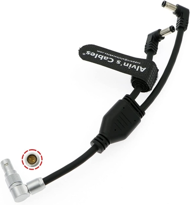 Alvin'S Cables Rotatable 2 Pin Male To Dual Right Angle DC Male Power Cable For Z-CAM F6