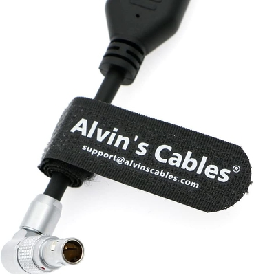 Alvin'S Cables Rotatable 2 Pin Male To Dual Right Angle DC Male Power Cable For Z-CAM F6