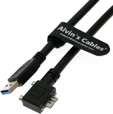 Alvin's Cables USB 3.0 Data-Cable USB-A to Micro-B Right Angle with Dual Locking-Screws High-Flex Cable Shielded-Cable f