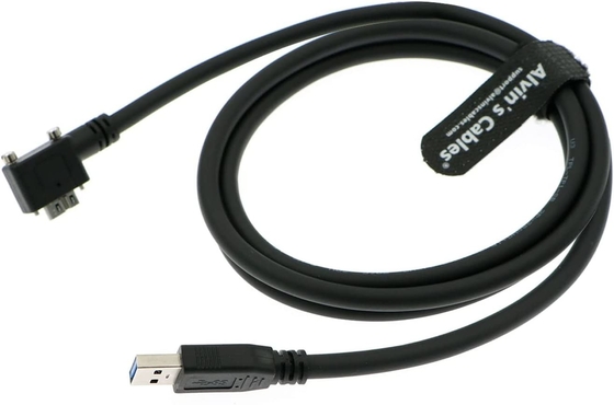 Alvin's Cables USB 3.0 Data-Cable USB-A to Micro-B Right Angle with Dual Locking-Screws High-Flex Cable Shielded-Cable f