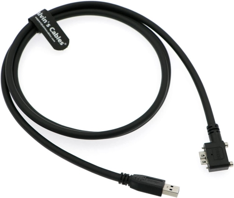 Alvin's Cables USB 3.0 Data-Cable USB-A to Micro-B Left Angle with Dual Locking-Screws High-Flex Cable Shielded-Cable fo