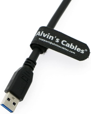 Alvin's Cables USB 3.0 Data-Cable USB-A to Micro-B Left Angle with Dual Locking-Screws High-Flex Cable Shielded-Cable fo