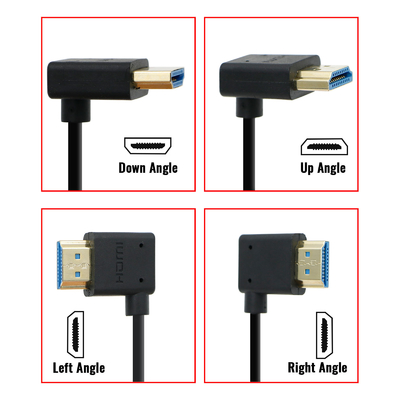 8K 2.1 HDMI Cable High Speed For Atomos Ninja V Monitor Straight To Down Angle HDMI Cord For Z CAM E2/Sony FS5/FS7