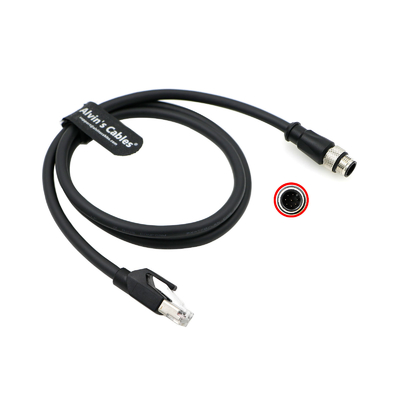 M12 8-Pin Male A-Code To RJ45 Ethernet Cable Shielded Cable For Cognex Industrial Camera