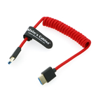 8K 2.1 Full HDMI High Speed Braided Coiled Cable For Atomos Ninja V Portkeys BM5 For Feelworld Monitor, For Canon C300