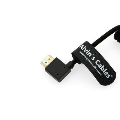 8K 2.1 HDMI High Speed Braided Coiled Cable Right Angle To Right Angle For Atomos Ninja V Portkeys BM5 Monitor