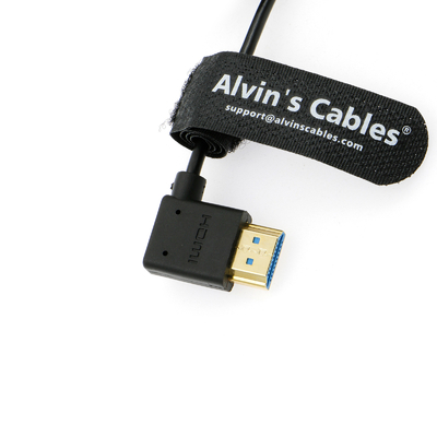 8K 2.1 HDMI High Speed Soft Coiled Cable Straight To Left Angle For Atomos Ninja V Portkeys BM5 For Feelworld Monitor