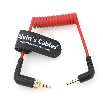 Alvin's Cables Locking 3.5mm TRS to 3.5mm TRS Audio Cable for Sennheiser Deity TC-1 Right Angle TRS Coiled Cable for DSL