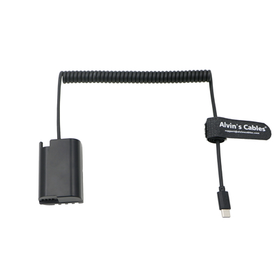 Alvin’s Cables USB-C Type-C To DMW-DCC17 BLK22 Dummy Battery Power Adapter Coiled Cable For Panasonic Lumix S5 S5II S5K