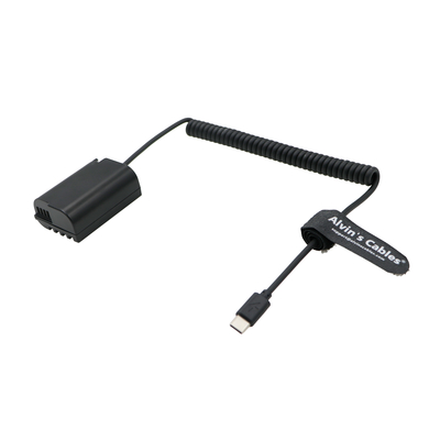 Alvin’s Cables USB-C Type-C To DMW-DCC17 BLK22 Dummy Battery Power Adapter Coiled Cable For Panasonic Lumix S5 S5II S5K