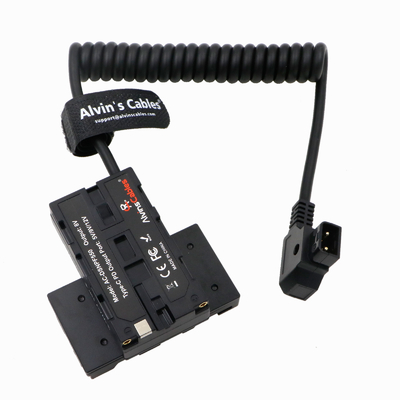 Alvin’s Cables D-Tap To Dual-Sided Cross-Shaped NP-F Dummy Battery With USB-C PD Power Cable For Atomos Small HD Monitor