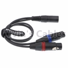 Dual Track Audio Arri Power Cable XLR 5 Pin Male To 2 XLRs 3 Pin Female