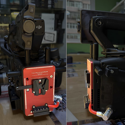 Alvins V Mount Battery Plate for DJI Ronin 4D, V Mount Plate with 6-pin 1B DC-in Out Put Battery Mounts Plate for Ronin