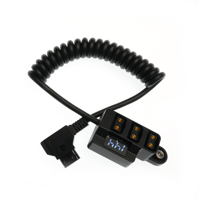Alvin’s Cables D-tap Splitter 1 to 3 Port P-tap Adapter Coiled Cable for SmallRig| IDX V-Mount Gold Mount Battery with Battery Level Display, Reverse Polarity, Over-Current, Overheat Protection