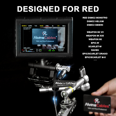 Alvin's Cables Soft & Flexible LCD EVF Cable for RED DSMC2 Epic Scarlet Camera, RED Touch LCD, Right Angle 16 Pin Male 80cm| 31inches