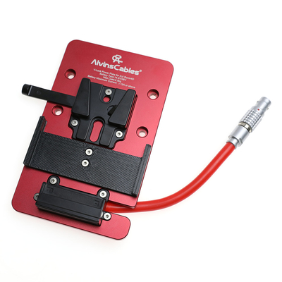 Alvin's Cables V Mount Battery Plate for DJI Ronin 4D, with Straight 1B 6-Pin Male DC-in Out Put Battery Mounts Plate V Mount Plate for Ronin 4D Long Cable