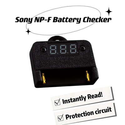 Alvins NP-F Battery Tester Battery Checker for Sony NP F550| F750| F970 Battery Instant Read LCD Voltage Display Battery Tester
