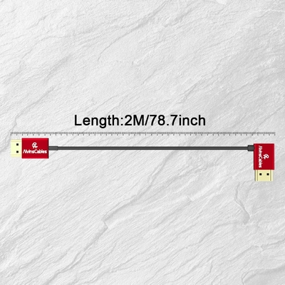 Alvin's Cables 8K 2.1 HDMI Cable 48Gbps High Speed Φ2.4mm Ultra-Thin HDMI 8K@60Hz 4K@120Hz for Canon C70, for Sony A7 A9, Blackmagic Camera, Atomos, SmallHD, Right Angle to Straight 2m| 6.56ft