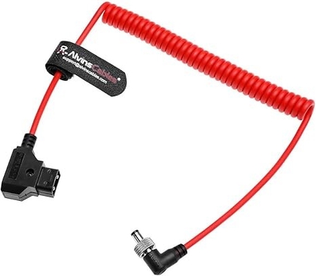 Alvin's Cables Ultra Soft Dtap to Locking DC 2.1 Right Angle Cable, Atomos Ninja Dtap Power Coiled Cable for Video Devices PIX-E7 PIX-E5 Monitor, for Hollyland Mars 400s