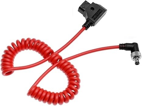 Alvin's Cables Ultra Soft Dtap to Locking DC 2.1 Right Angle Cable, Atomos Ninja Dtap Power Coiled Cable for Video Devices PIX-E7 PIX-E5 Monitor, for Hollyland Mars 400s