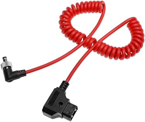 Alvin's Cables Ultra Soft Dtap to Locking DC 2.1 Right Angle Cable, Atomos Ninja Dtap Power Coiled Cable for Video Devices PIX-E7 PIX-E5 Monitor, for Hollyland Mars 400s