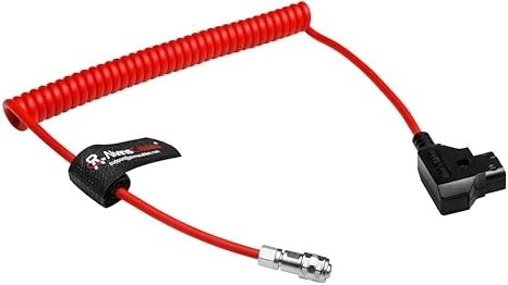Alvin's Cables BMPCC 4K Power Cable, D-tap to 2 Pin Female Ultra Soft Coiled Cable for Blackmagic Pocket Cinema Camera 4K/ 6K
