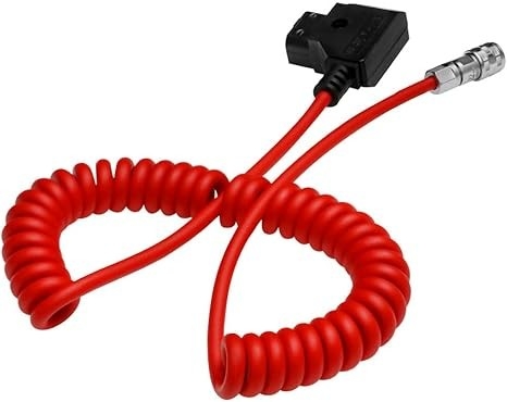 Alvin's Cables BMPCC 4K Power Cable, D-tap to 2 Pin Female Ultra Soft Coiled Cable for Blackmagic Pocket Cinema Camera 4K/ 6K