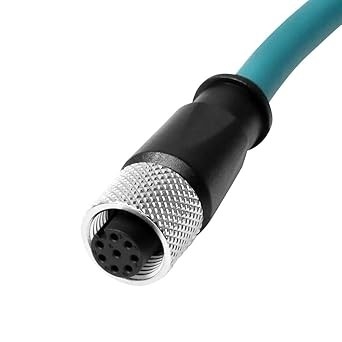 Alvin's Cables M12 A-Code 8 Pin Male to 8 Pin Female Cat6a High-Flex Shielded Sensor Actuator Cable for Cognex Industrial Camera 32.8ft, Green