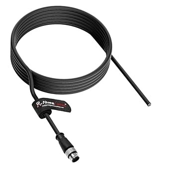 Alvin's Cables M12 A-Code 8 Pin Male to Open End Power I/O Cable Cat6a High-Flex Shielded for Cognex Keyence Basler Industrial Automation Fieldbus Module 9.84ft/3m