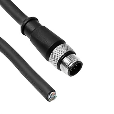 Alvin's Cables M12 A-Code 8 Pin Male to Open End Power I/O Cable Cat6a High-Flex Shielded for Cognex Keyence Basler Industrial Automation Fieldbus Module 65.6ft/20m