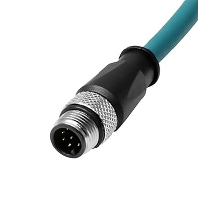 Alvin's Cables M12 A-Code 8 Pin Male to Open End Power I/O Cable Cat6a High-Flex Shielded for Cognex Keyence Basler Industrial Automation Fieldbus Module 26ft/8m, Green