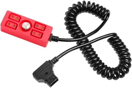 Alvin's Cables Dtap Splitter Cable Dtap Male to 4 Port D Tap Female Splitter Hub Power Cable for ARRI RED Teradek SmallHD SmallRig V-Mount|Gold-Mount Battery, 40cm/15.7in Red