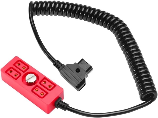 Alvin's Cables Dtap Splitter Cable Dtap Male to 4 Port D Tap Female Splitter Hub Power Cable for ARRI RED Teradek SmallHD SmallRig V-Mount|Gold-Mount Battery, 40cm/15.7in Red