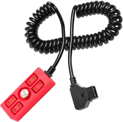 Alvin's Cables Dtap Splitter Cable Dtap Male to 4 Port D Tap Female Splitter Hub Power Cable for ARRI RED Teradek SmallHD SmallRig V-Mount|Gold-Mount Battery, 40cm/15.7in Red